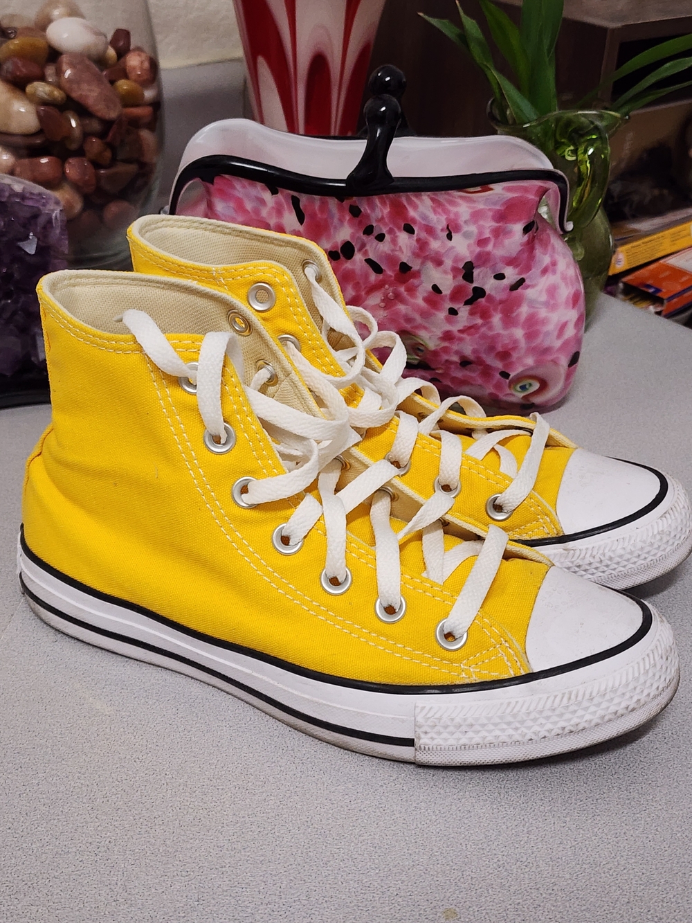 Converse Women's High Top Yellow Sneakers Size 7